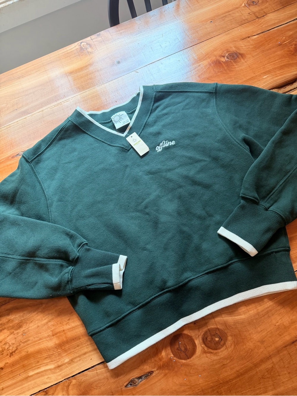 aerie Sweater, XXS/S, NWT, Forest Green, Thumb holes, College Style 💚💚💚